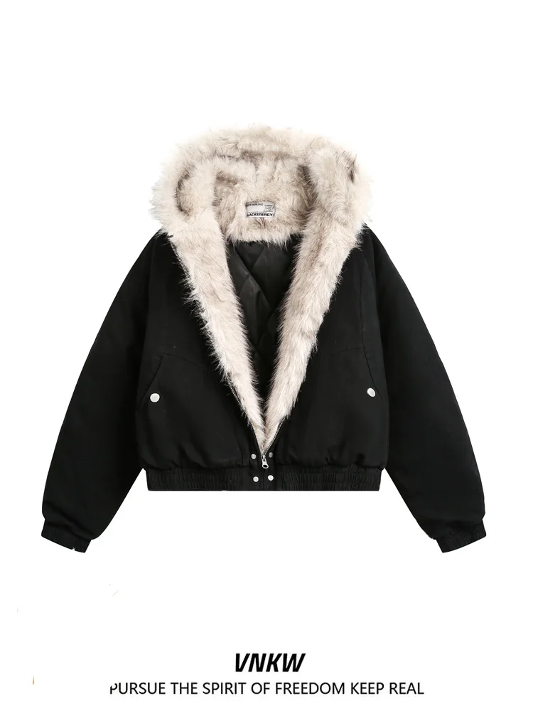 

Утепленная холщовая куртка для пар (мужчин и женщин) на осень-зиму, в американском стиле, с воротником из меха Mountain Eagle, теплая хлопковая куртка