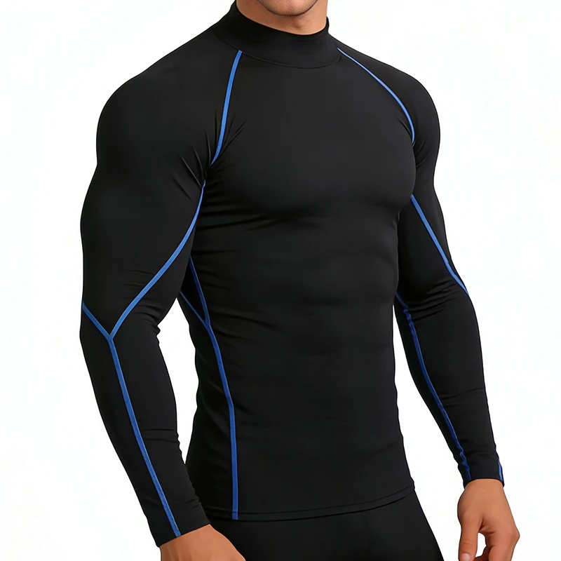 Chemise de Compression hommes à manches longues vêtements de sport hommes hauts t-shirt élastique Ho