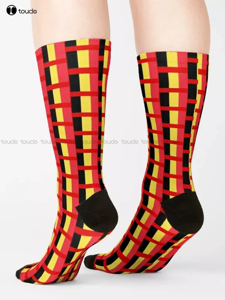 Belgium Flag Socks Personalized Custom Unisex Adult Teen Youth Socks 360° Digital Print Custom Gift Streetwear