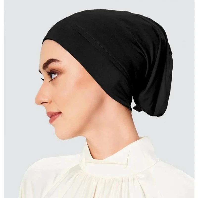 Undercap Scarf Hijab Cap Unisex Dreadlock Cap Turbans Women Stretch Under Caps Solid Color