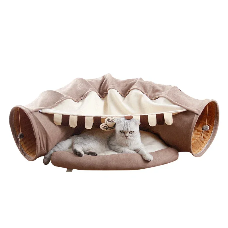 Pet Supplies Pet Interactive Play Toy Felt Cat Tunnel Tubes Bed