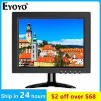 Eyoyo EM10O 10 Inch Security CCTV Small Monitor HD 1024x768 4:3 IPS Screen With Speakers BNC/HDMI/VGA/AV Input for PC Gaming