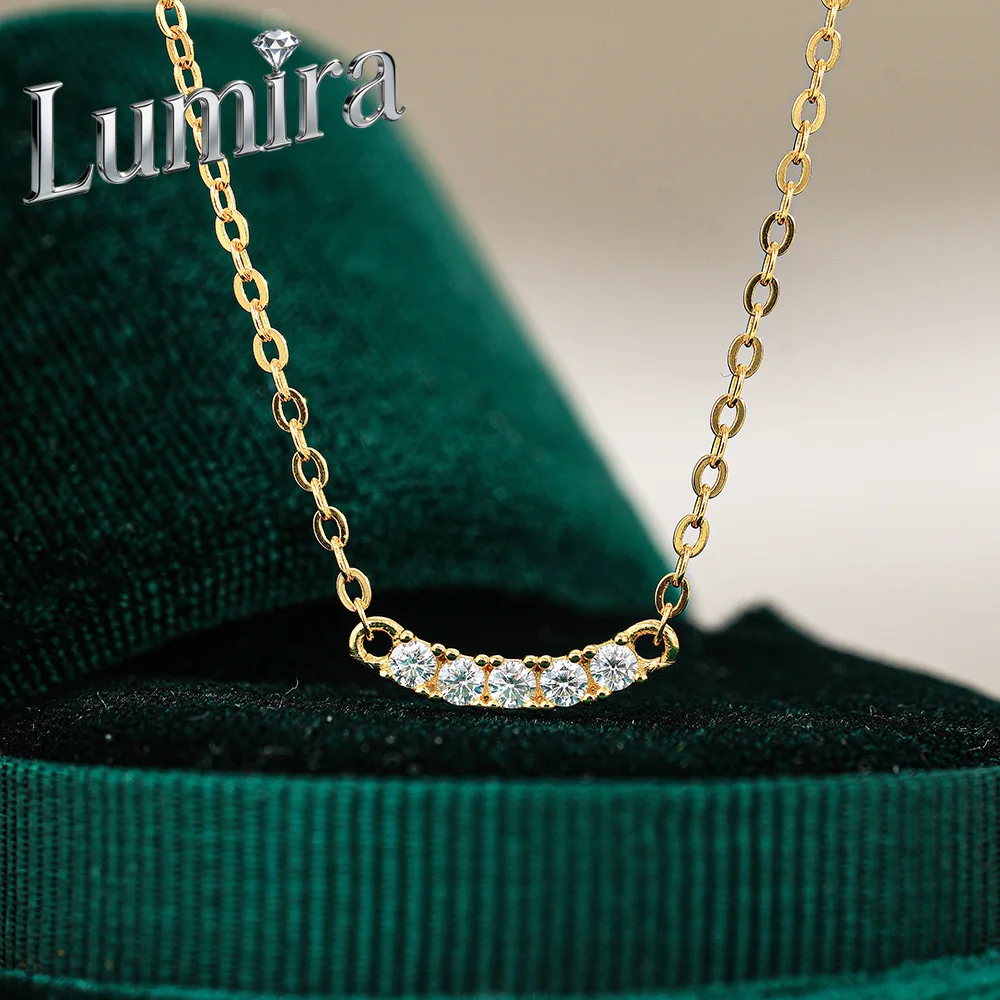 

Женский кулон Lumira Smile из 18-каратного золота с муассанитом, ожерелье, свадебные и помолвочные украшения, изысканные ювелирные изделия, подарки