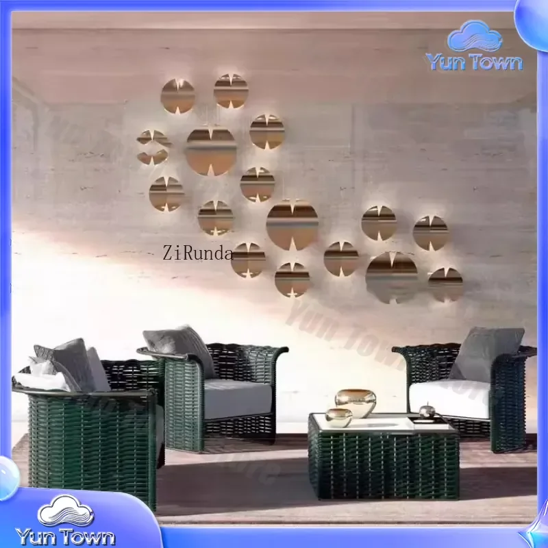 Outdoor Sofa Rattan Bed for Breakfast Hotel Aluminum Alloy Balcony Chair Waterproof Furniture Patio Lounge Set Garden