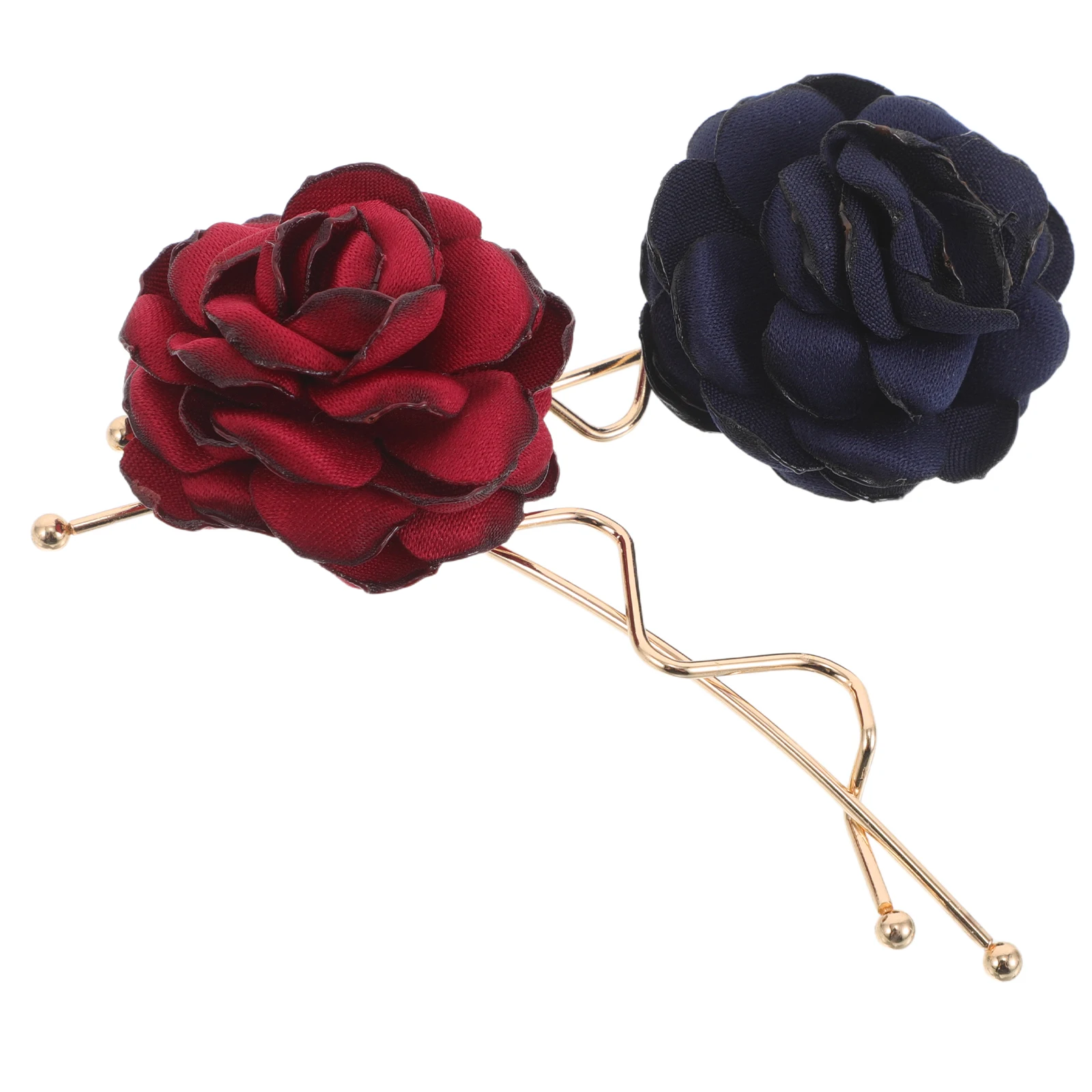 

2 Pcs Clips Braid Headdress Barrette Barrettes Flower Cloth Hairclip Accessories