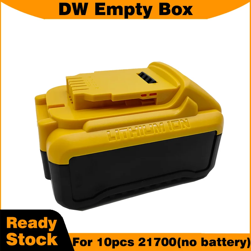 قطع غيار لـ DW 20 فولت صندوق بطارية الأدوات الكهربائية صندوق بلاستيكي فارغ لا بطارية داخلًا لبطارية ليثيوم 10 قطعة 21700 p