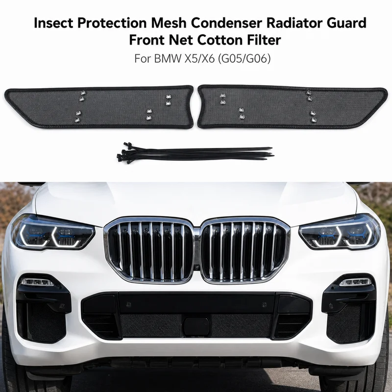 For BMW X5/X6 Insect Protection Mesh Condenser Radiator Guard Front Net Cotton Filter Car Accessories Auto Parts
