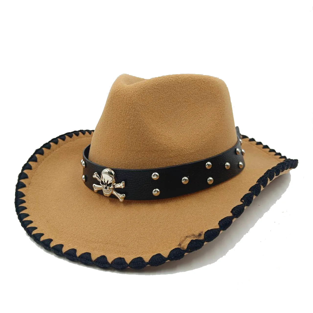 

2023 New Wrapped Western Cowboy Hat Men's and Women's Jazz Cowboy Hat with Leather Wide Brim Church Panama Fedora Hat