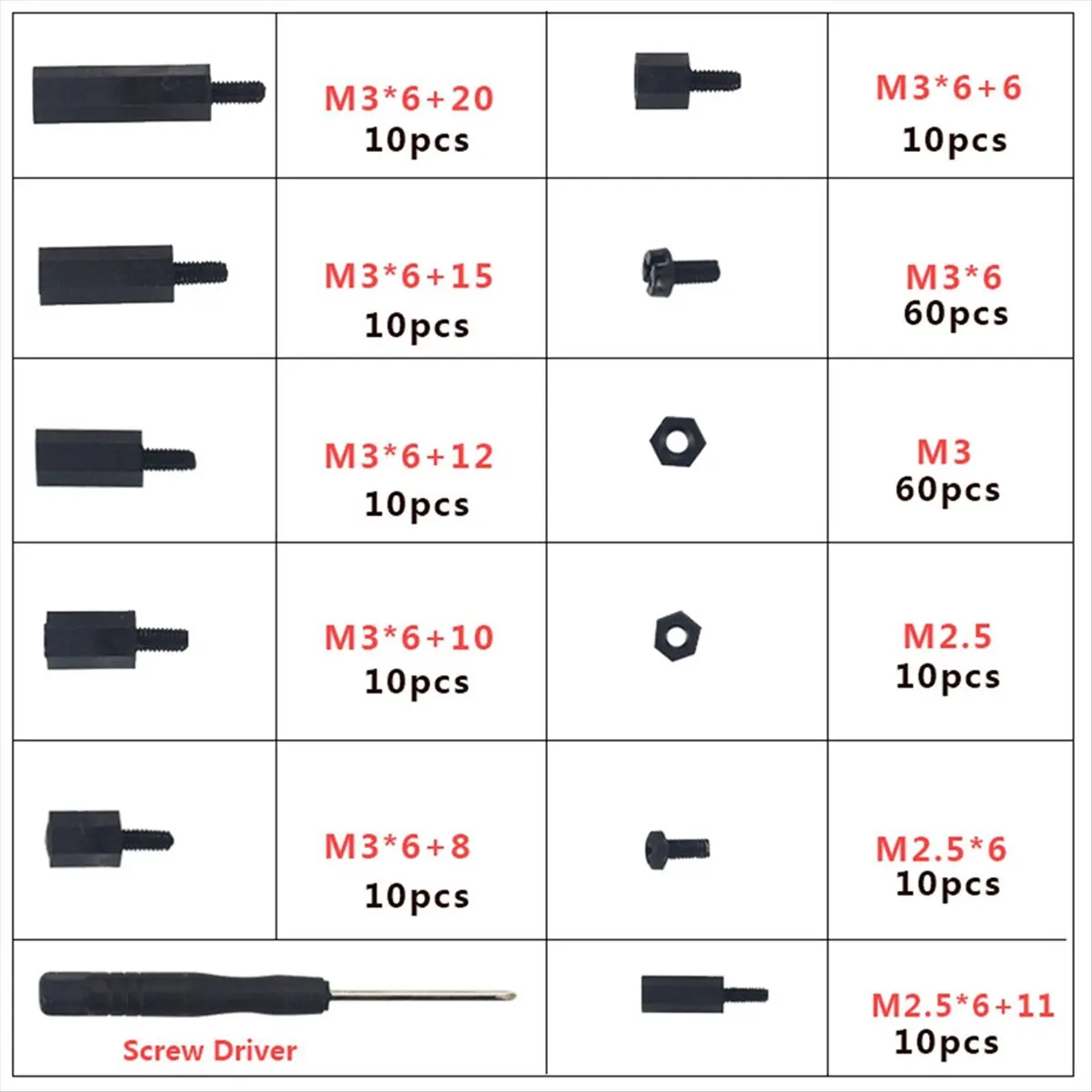 1set Nylon Screw Kit Nylon Screws Nut for Raspberry Pi 5 4B BSBL