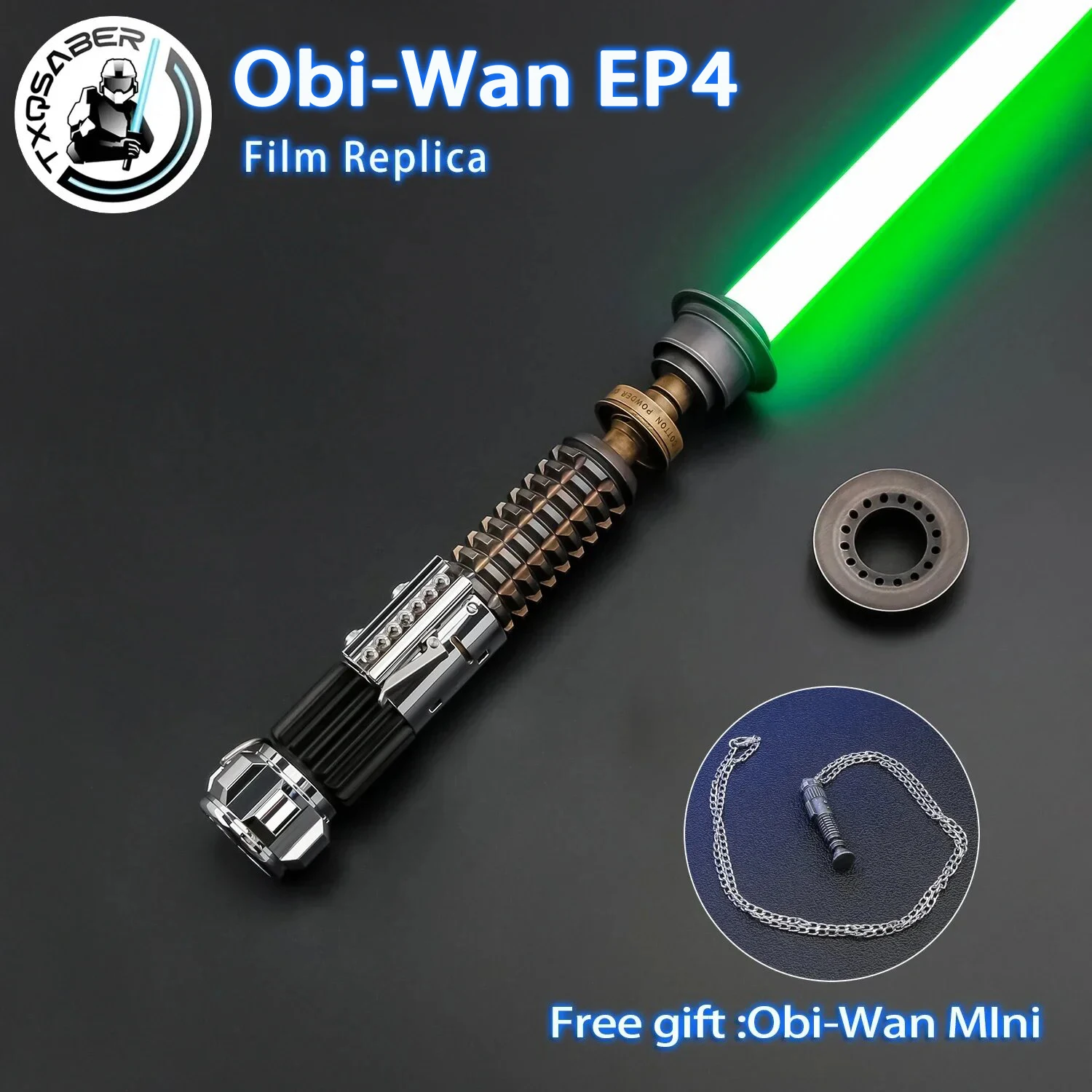 TXQSABER Obi-Wan EP4 Lightsaber SNV4 Proffie2.2 Heavy Dueling Light Sword Metal Hilt Smooth Swing Laser FOC Force Cospaly Toy