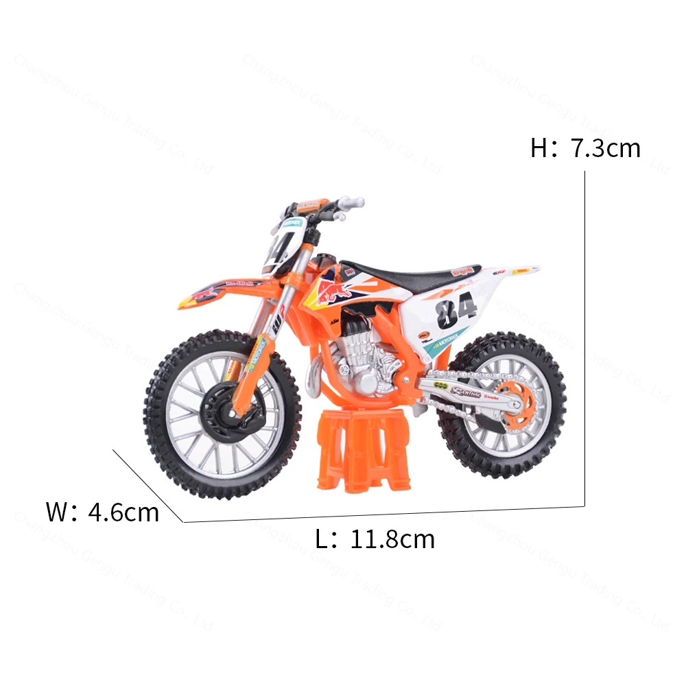 Bburago 1:18 KTM 450 SX-F Edição de fábrica 2018 Simulação Liga Modelo de motocicleta Brinquedo Carro Coleção de presente