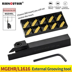 MGEHR1616-1.5/2/2.5/3/4 External Grooving Tool Holder MGMN Carbide Inserts Straight Shank Turning Tool Bar for Lathe