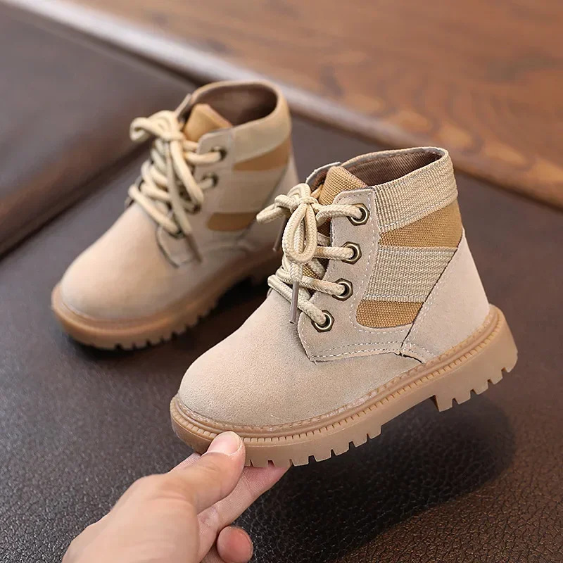 Botas Autumn Spring Casual Sneakers Boots Baby Kids Short Boot Boys Shoes Child Side Zipper Solid Color Boot Toddler Desert Shoe