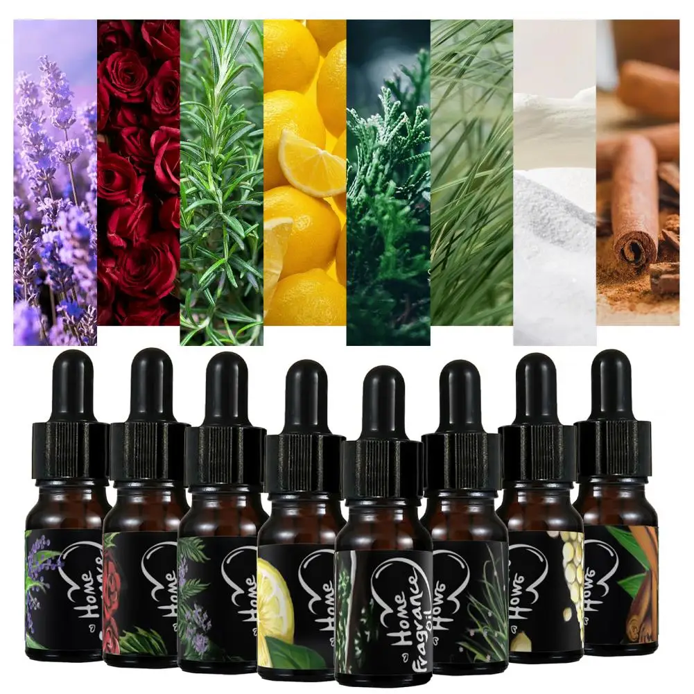 10ml Aromatherapy Essential Oil With Dropper Natural Plant Lavender Rose Lemon Diffuser Aroma Oil Home Interior Supplies