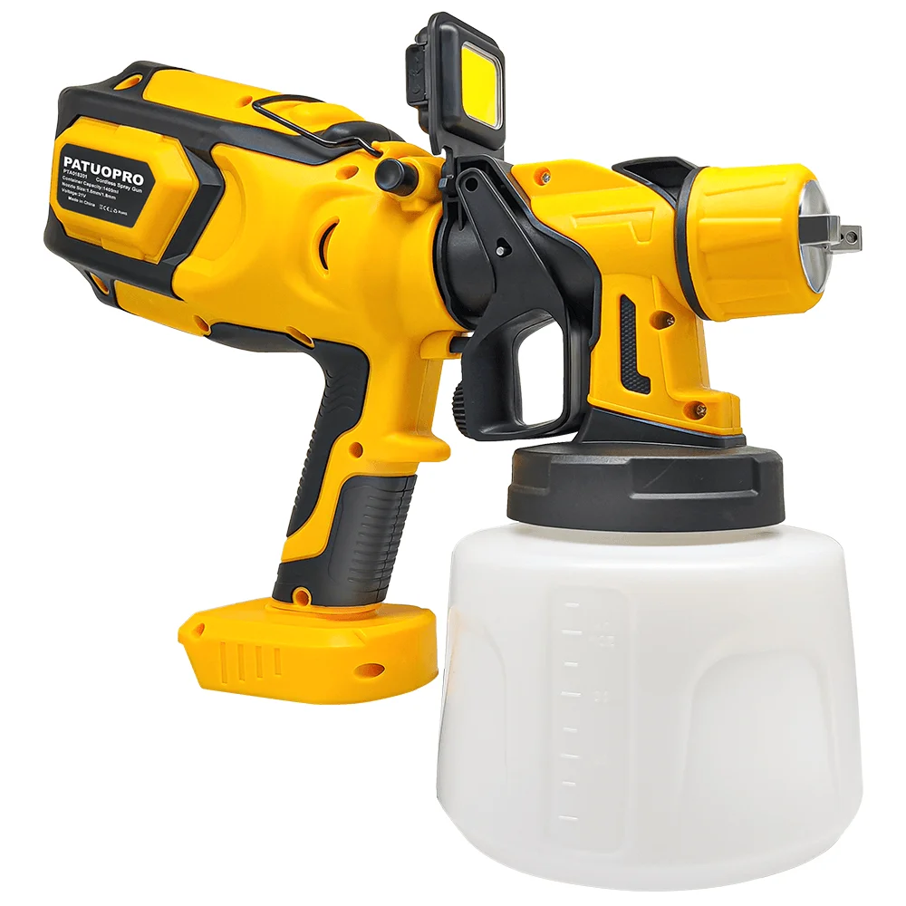 HVLP مسدس رش كهربائي لاسلكي 1400 مللي بخاخ طلاء أوتوماتيكي مع مصباح ليد طلاء الأثاث البخاخة لبطارية ماكيتا 18 فولت
