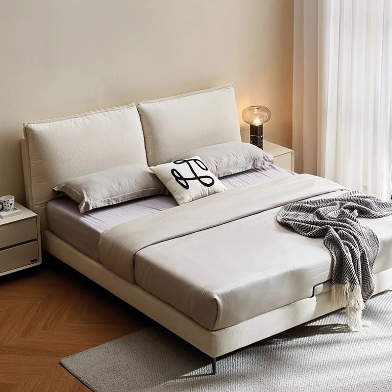 

Home Modern Luxury 150x200cm 180x200cm Fabric Art Double Bed Beds With Mattresses Bedroom Furniture Marriage Queen Bed Frames