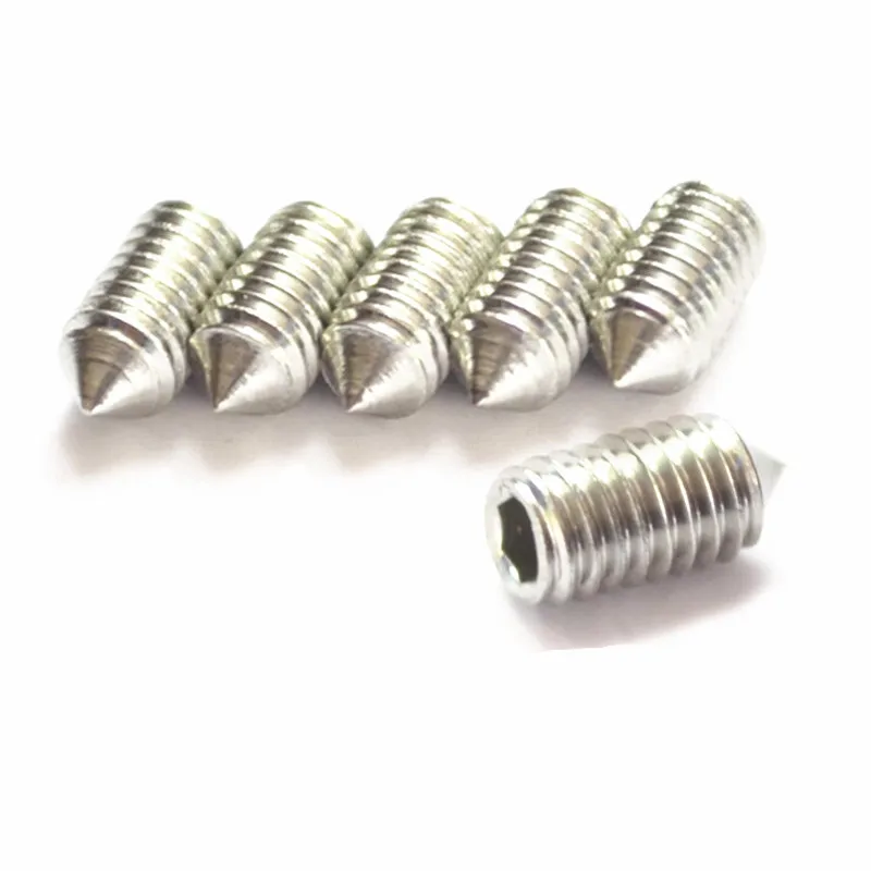 10pcs/lot Hex Hexagon Socket Set Screw Cone Point Grub Screw M2 M2.5 M3 M4 M5 M6 M8 M10 M12 304 Stainless Steel DIN914