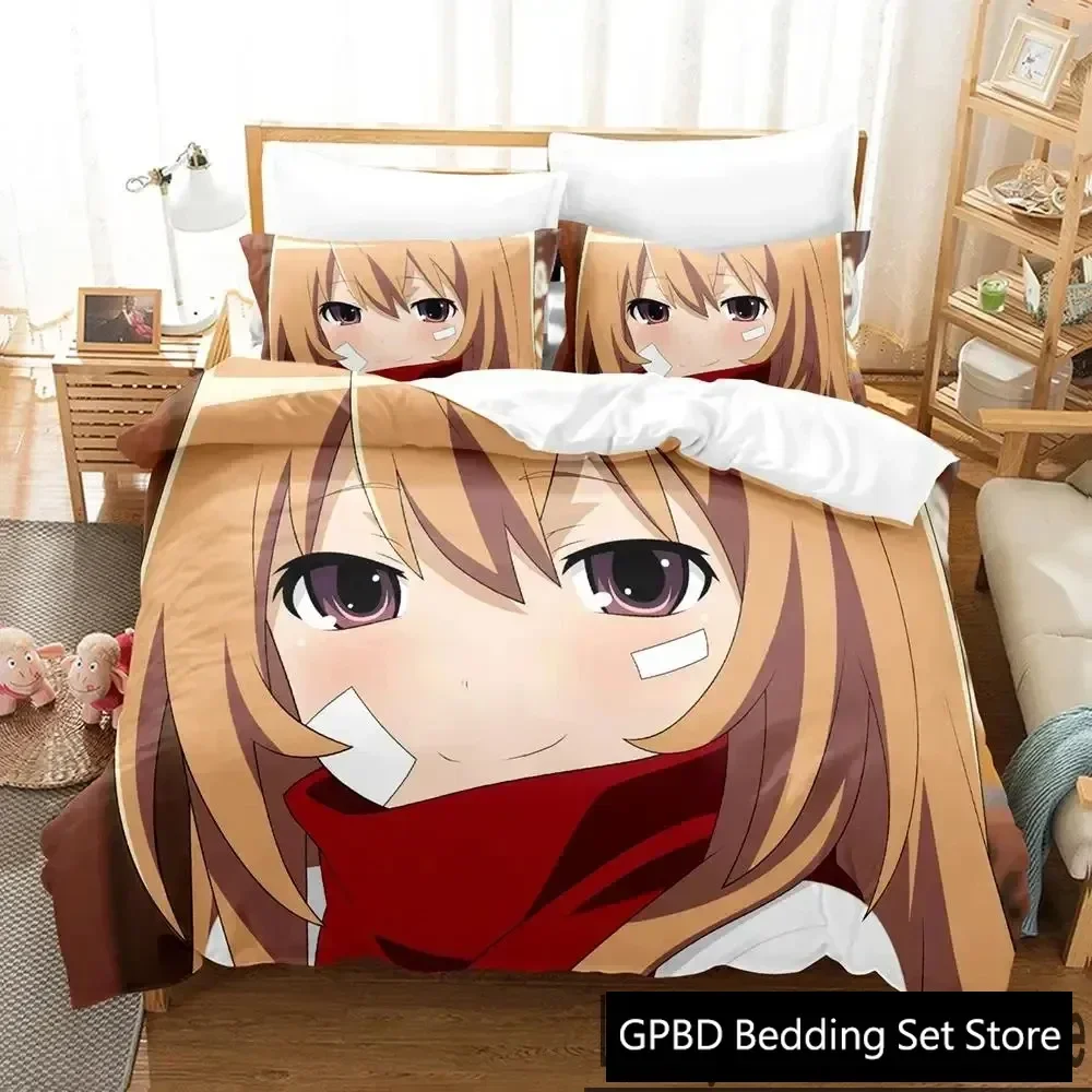 Anime Toradora TIGER DRAGON Comfortable Duvet Quilt Cover Pillowcase Bedding Set Children Bedroom Decoration Home Textile