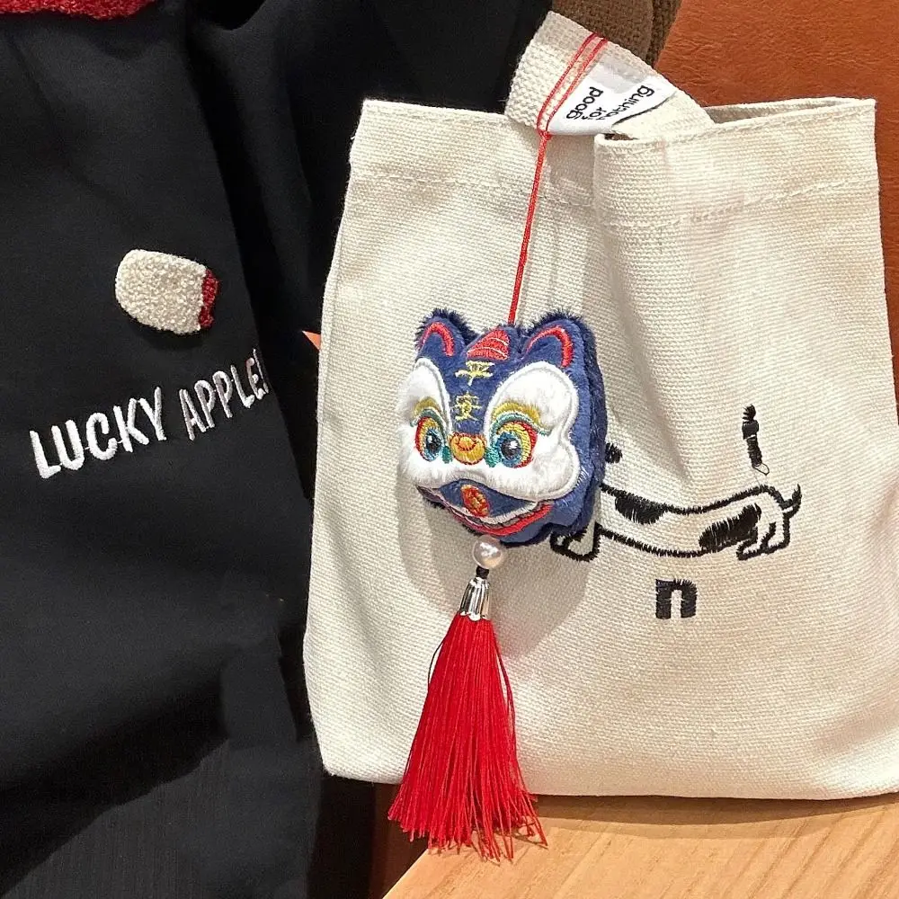 Chinese Style Lion Dance Tassels Pendant Awakened Lion Cartoon Lion Dance Keychain Red Decorative Horse Mascot Plush Doll - view 4