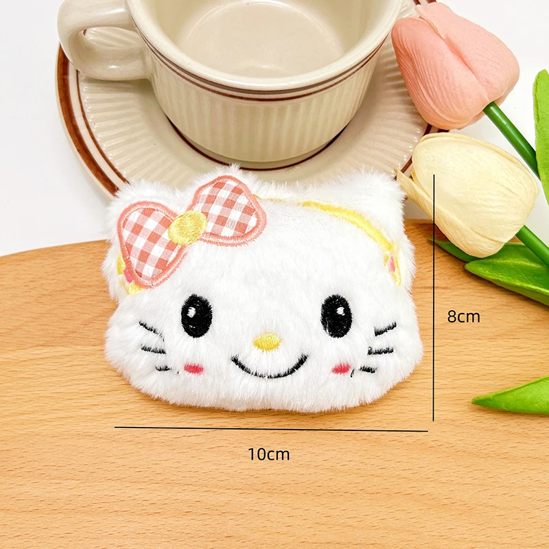 Kawaii Sanrios Hellokittys Plush Keychain Pendant Cute Cartoon Kitty Cat Plushie Key Chain Car Keyring Bag Hanging Girls Gifts