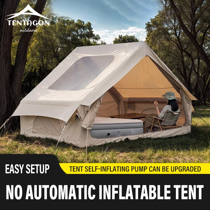 

에어텐트 Надувная палатка для кемпинга на открытом воздухе с быстрой настройкой 2/4P с окнами Ночная непромокаемая утолщенная палатка для пикника Большая семейная кабина