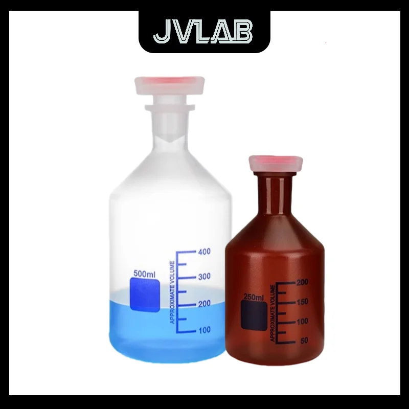 

PP Reagent Bottle White/Brown Large/Small Mouth PP Material Thickened Packaging Sealed Sample Bottle 100-2000ml JVLAB
