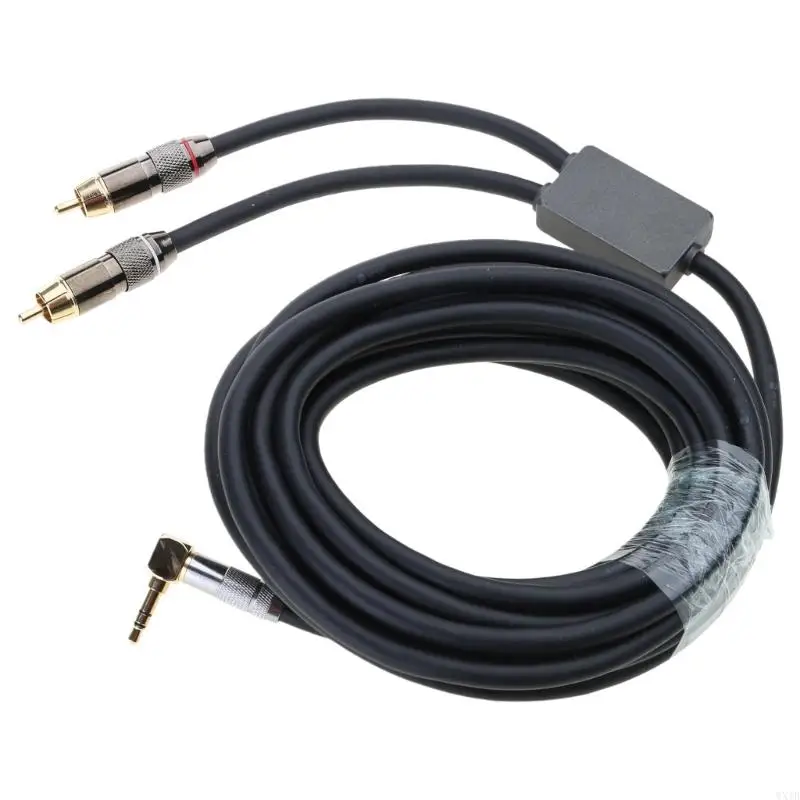 Male Cable 3.5mm Male to 2 Male Stereo Adapter Gold Plate Coaxial Cable Male Y Cord for Smartphones Tablets Speakers