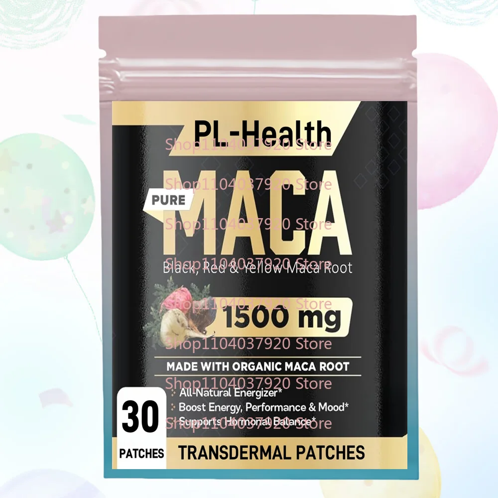 30 Patches Maca Root Transdermal Patches with Black, Red, Yellow  Maca Root Supports Energy, Performance & Mood