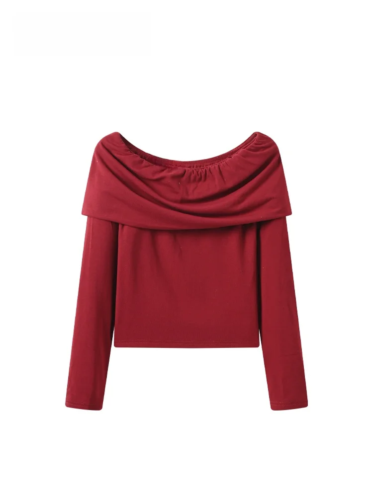 

Cara CLUB, длинная футболка большого размера на одно плечо, женский модный осенний топ, прочный полиэстер, повседневный стиль