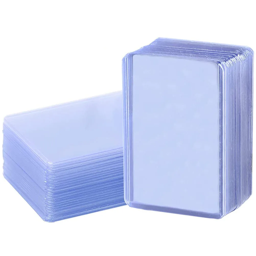 100 قطعة حافظة بطاقات شفافة بولي كلوريد الفينيل أرواق لعب حماة يغطي حامل المضادة للخدش بطاقة التداول تخزين كم