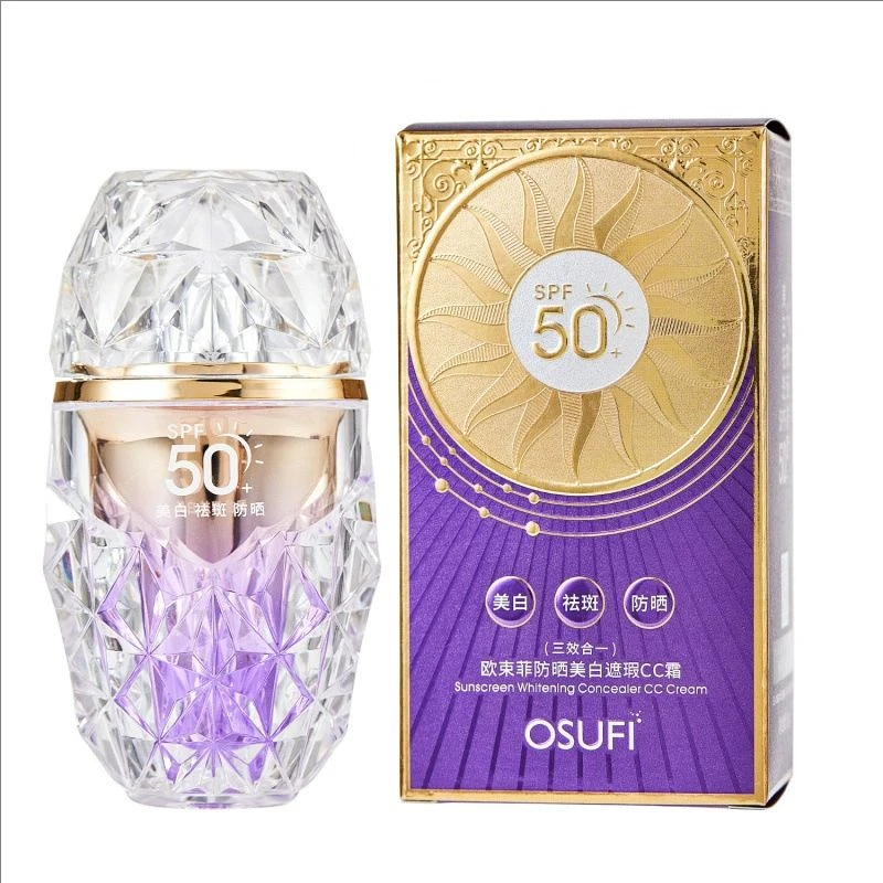 

OSUFI Whitening Sunscreen Face Care Lotion Oil Control Sunscreen SPF50 Moisturizing Face Concealer BB Cream Base Makeup Skincare
