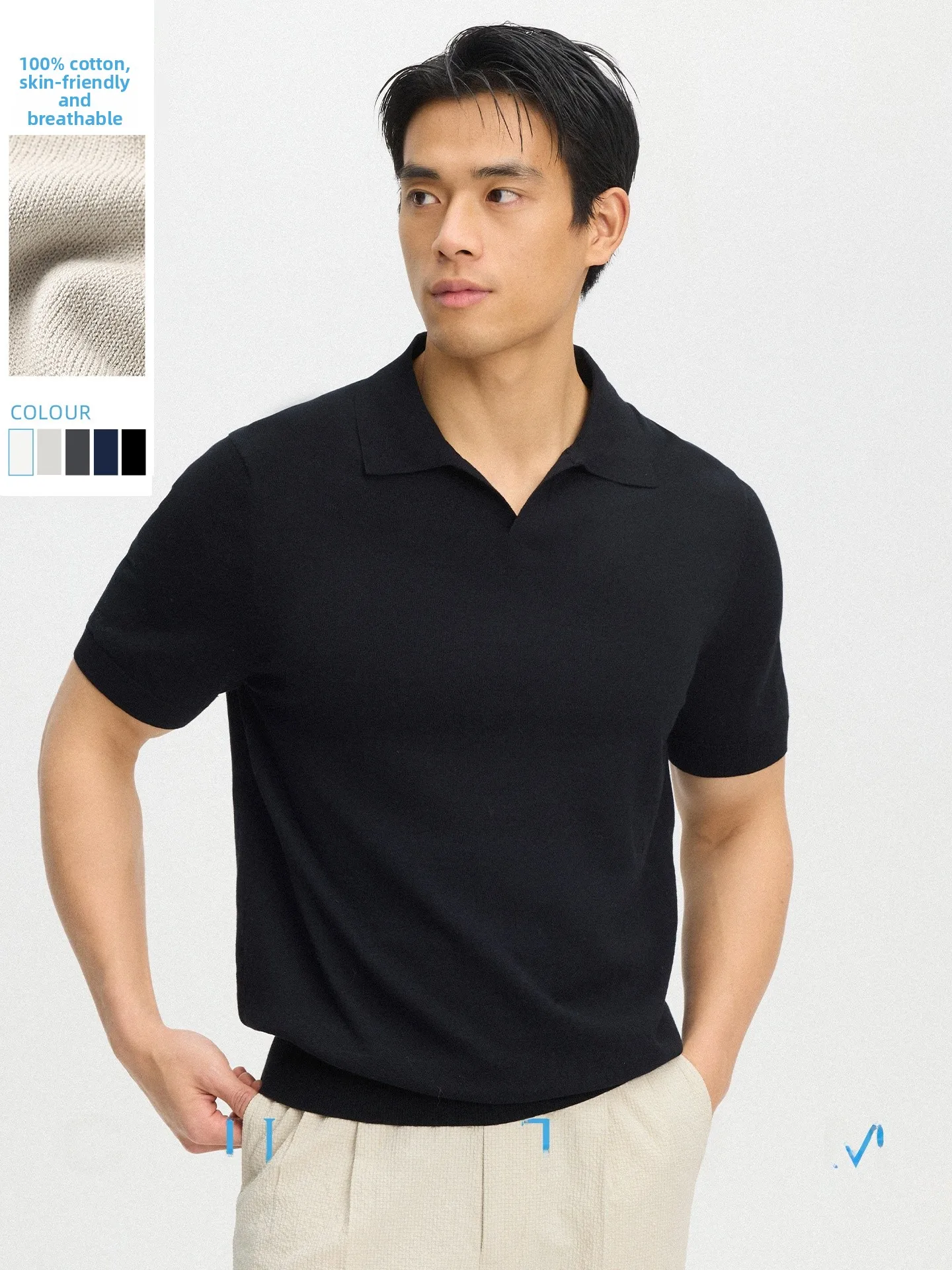 

Cultum Men's Shirt Breathable Cotton Short Sleeve Sea Eagle Collar Business Casual Wear Comfortable Strong Twist