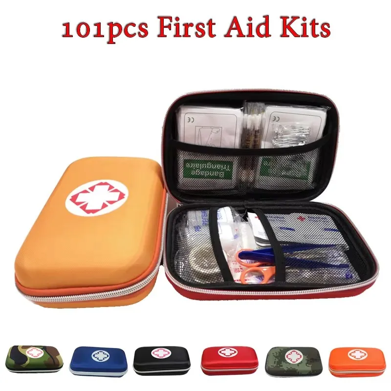 Portable 6/Color 101Pcs Person Outdoor Waterproof EVA First Aid Kit For Family Or Camping Travel Emergency Medical Treatment