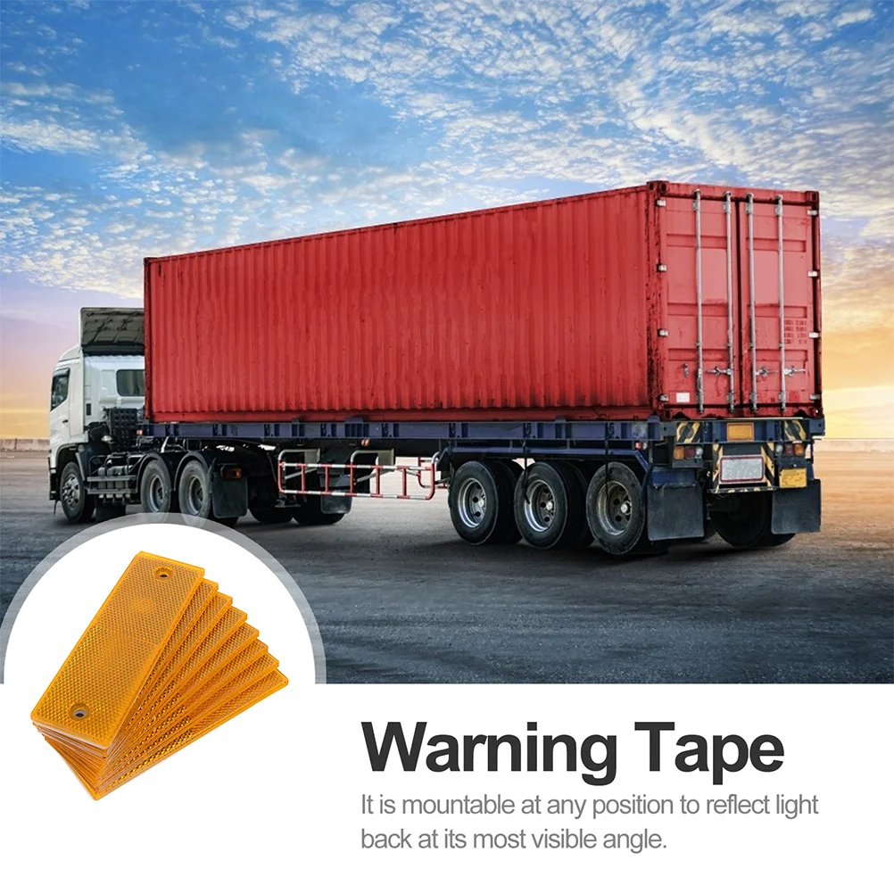 

6Pcs Reflective Tape Truck Safety Warning Sign High Reflectivity Night Warning Strip Car Reflector Reflective Tape