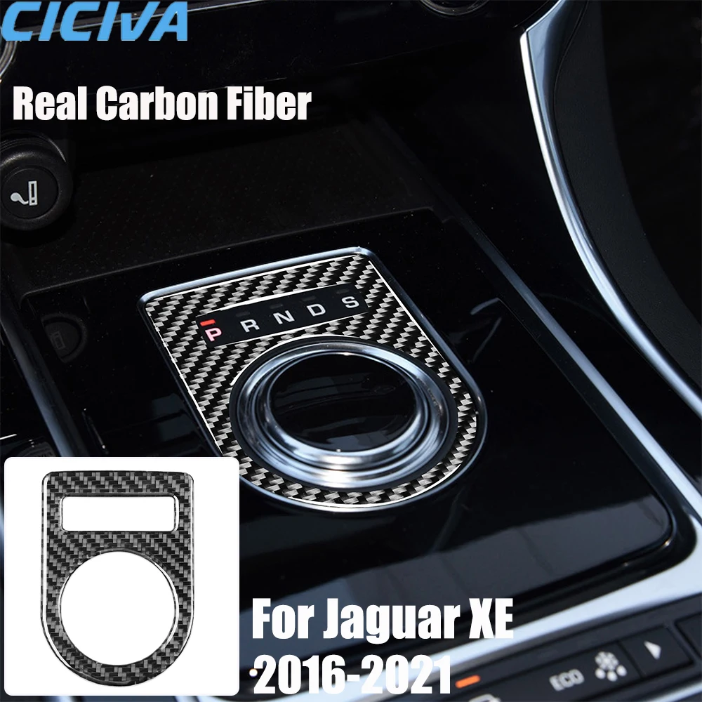 

Real Carbon Fiber Car Accessories Gear Shift Decorative Trim Cover Soft Sticker For Jaguar XE 2016 2017 2018 2019 2020 2021