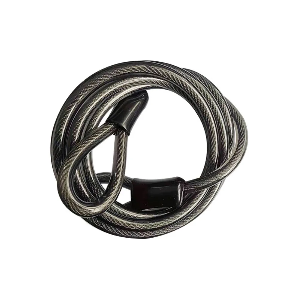

Anti-Theft Bike Lock Cable Folding Double Loops Thick Security Chain Wear-resistant Waterproof Steel Wire Braided Rope Outdoor