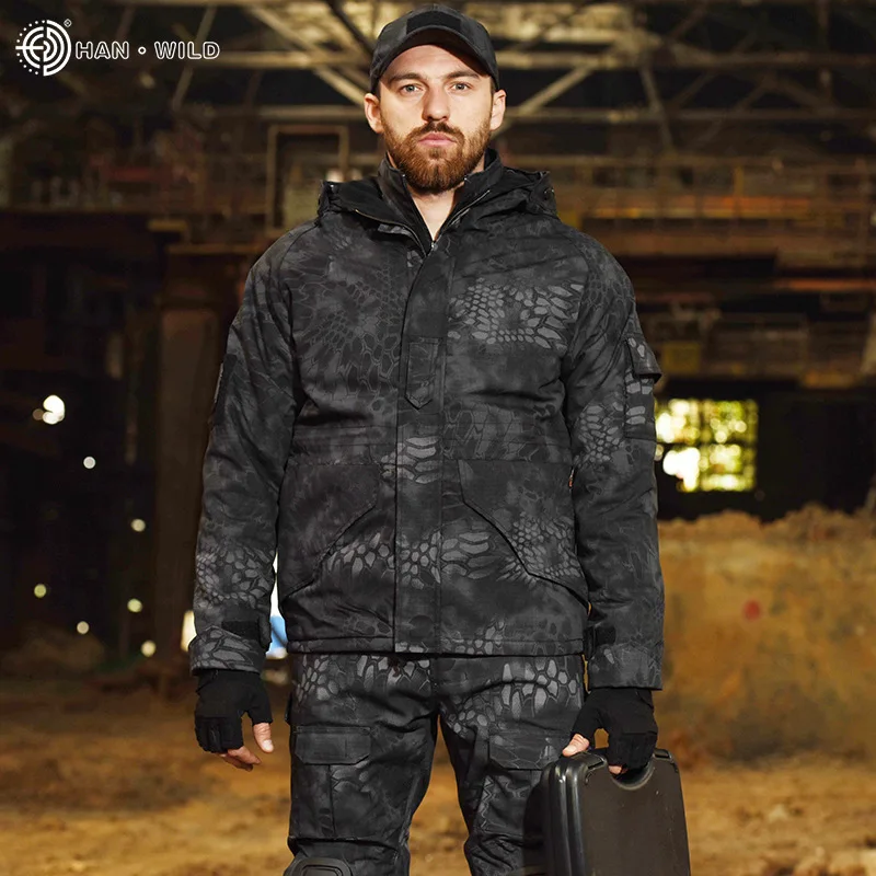 Giacca tattica cappotto da boxe giacca a vento Camouflage abbigliamento decorazione marea da uomo all'aperto calda impermeabile