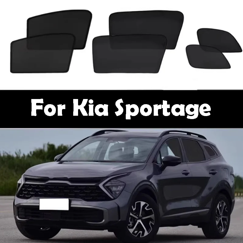 

For Kia Sportage 2022-2025 Magnetic Car Sunshade Sun Visor Mesh Curtains Side Window Sun Shade Heat Protection Sunshield