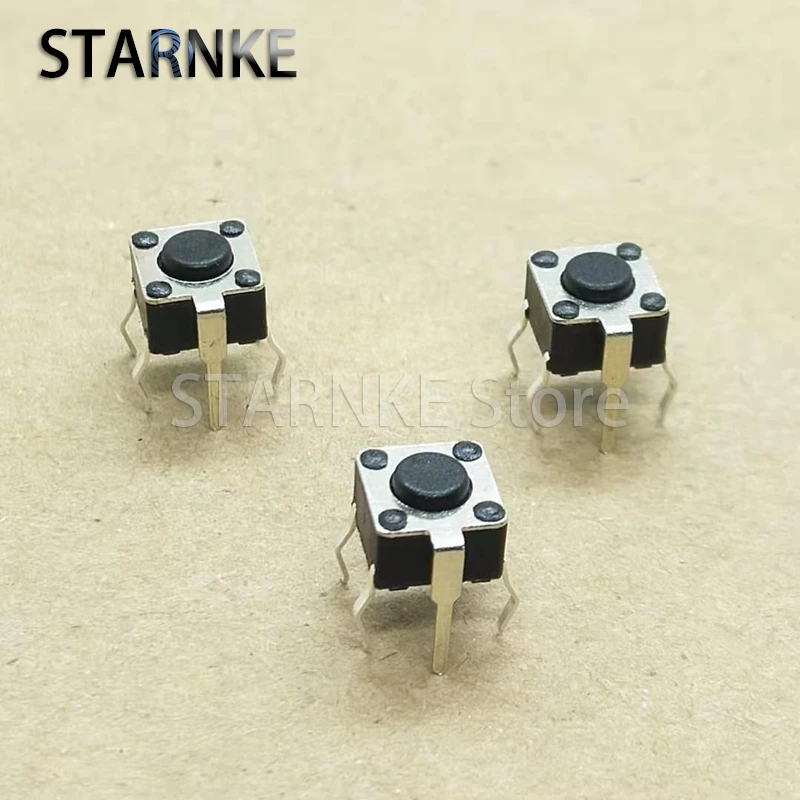 100PCS 6*6*4.3 Tactile Tact Switch 5Pins DIP Vertical Micro Switch Push Button Switch 6X6X4.3MM Copper Feet