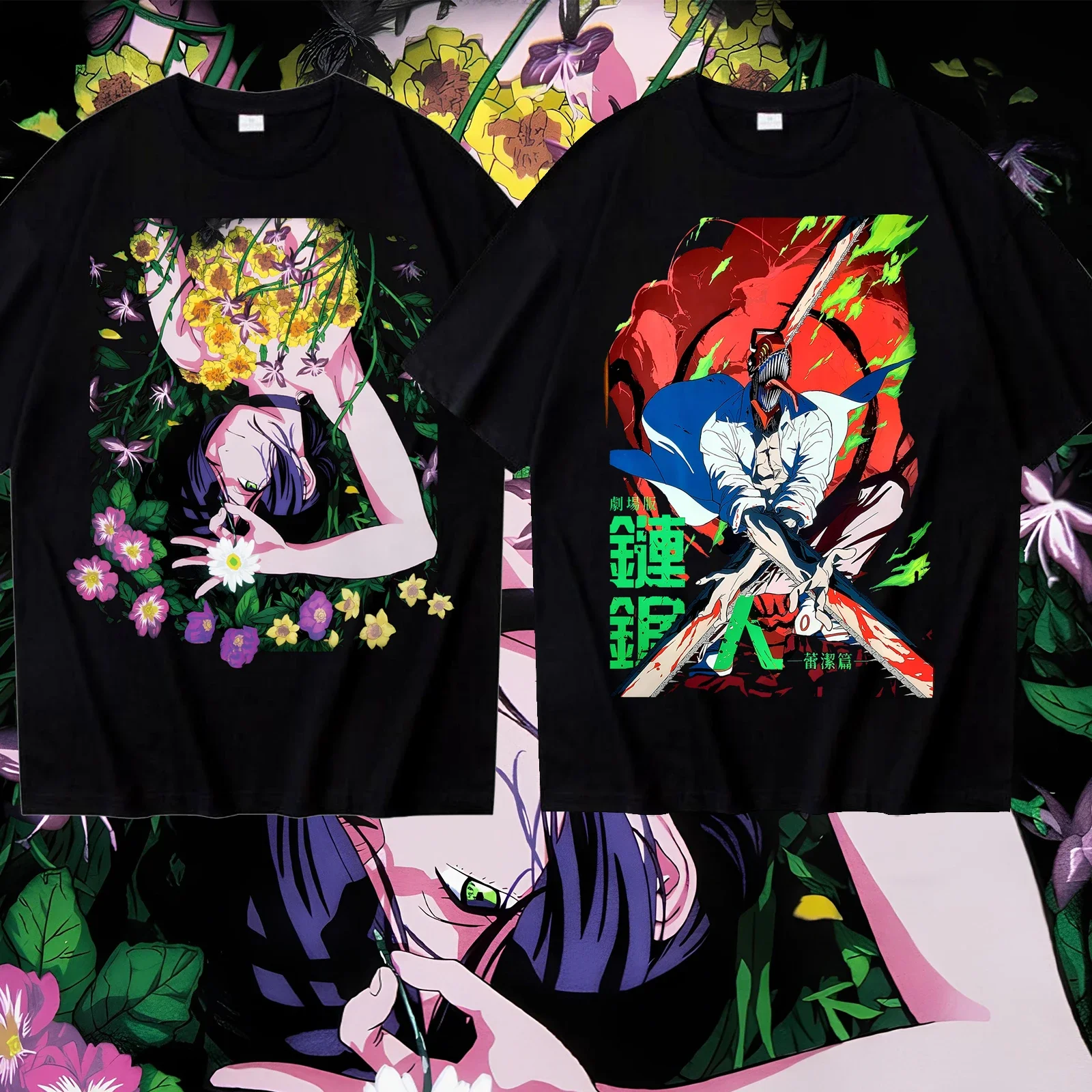 

Anime Chainsaw Man the Movie Reze Arc Graphic T-shirt O-Neck Short Sleeve Shirts Fans Gift