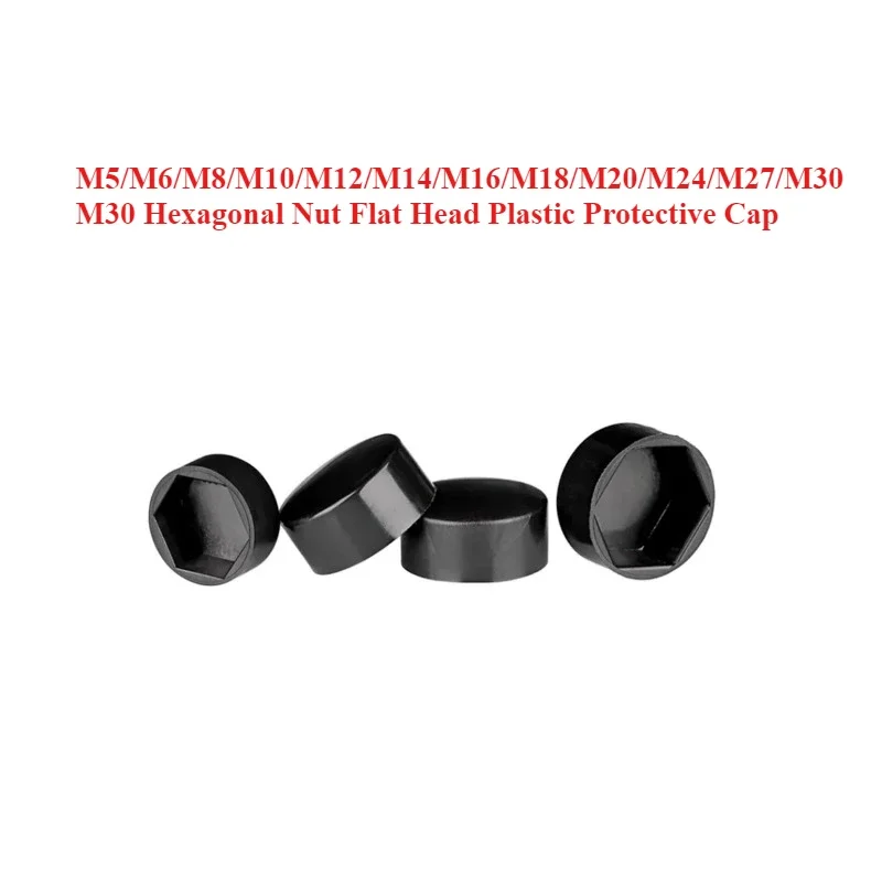 M5 to M30 Hexagonal Nut Flat Head Plastic Protective Cap External Hexagonal Screw Decorative Cap Dust-Proof Cover