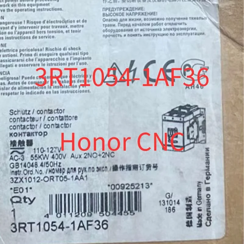 3RT1054-1AF36 Brand New power contactor, AC-3e/AC-3 115 A, 55 kW / 400 V AC (50-60 Hz)