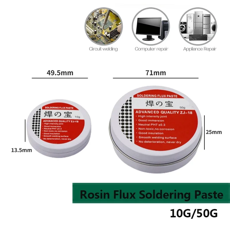 

10/50G Environmental Friendly Soldering Paste Mild Rosin Flux Welding Solder Gel Circuit Board Electrical PCB IC Part Welding