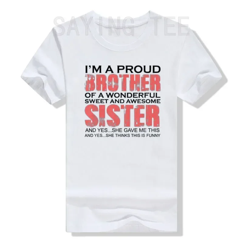 Funny Gifts for Brother From Awesome Sister T-Shirt Birthday Tee Tops Sayings Quote Graphic Tee Tops Letters Printed Outfits