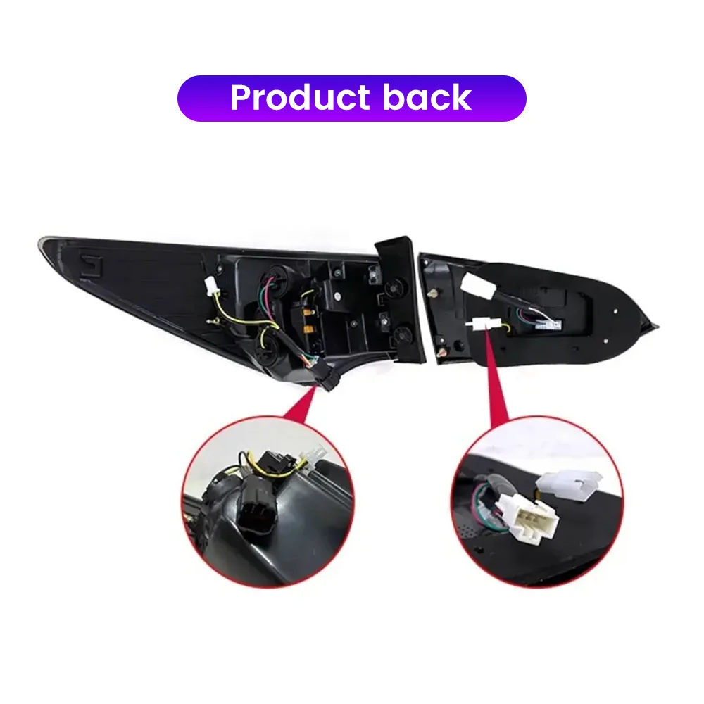 Pair of Car Tail Light Assembly For Hyundai IX45 2013-2014 LED DRL Brake Light Flowing Water Flicker Tail Lamps Tailights