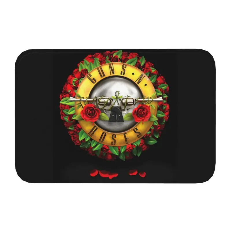 Guns N Roses Bullet Logo Doormat Anti-Slip Bathroom Kitchen Mat Living Room Floor Door Entrance Carpet Rug