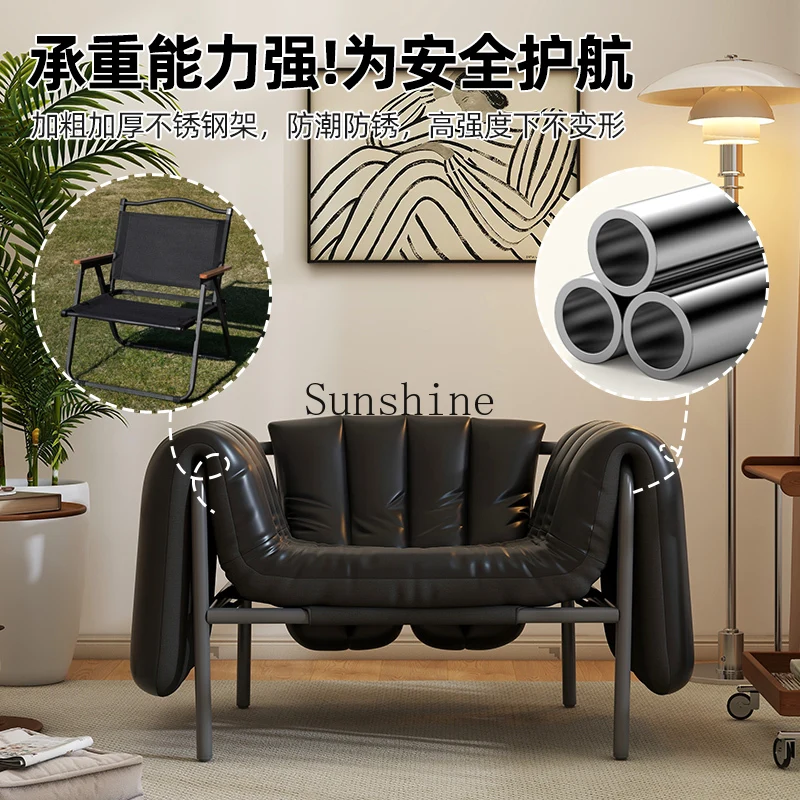 Light luxury single sofa living room balcony leisure minimalist puff chair