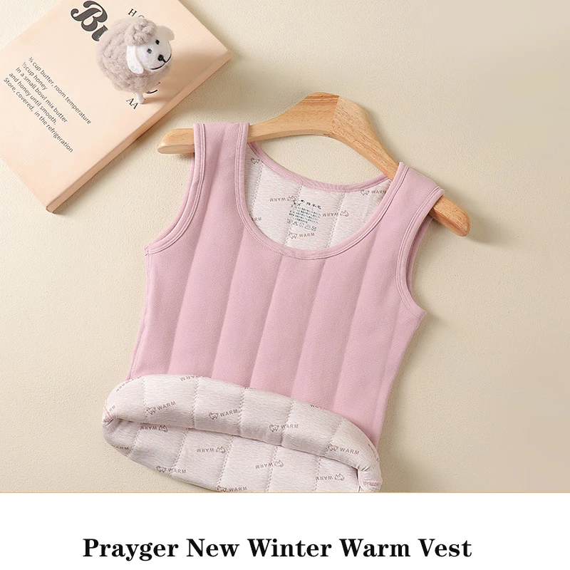 

Prayger Winter Warm Thick Underwear Women Fleece Cotton Vest Soft Tops