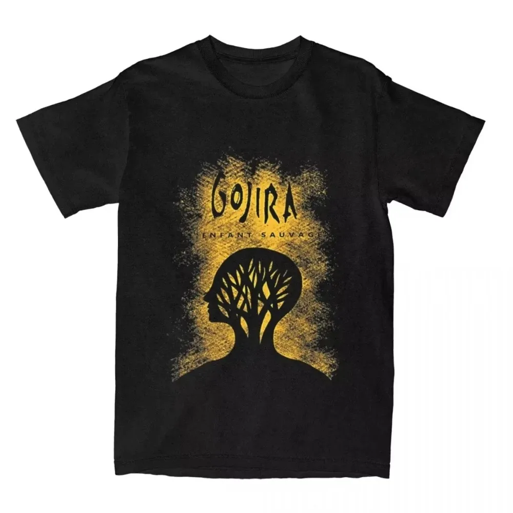 Camiseta Estampada Gojiras (Banda de Rock Metal) Unissex de Algodão Puro, Solta e Casual, Estilo Retrô Old-School 2D - Coleção Verão 2025