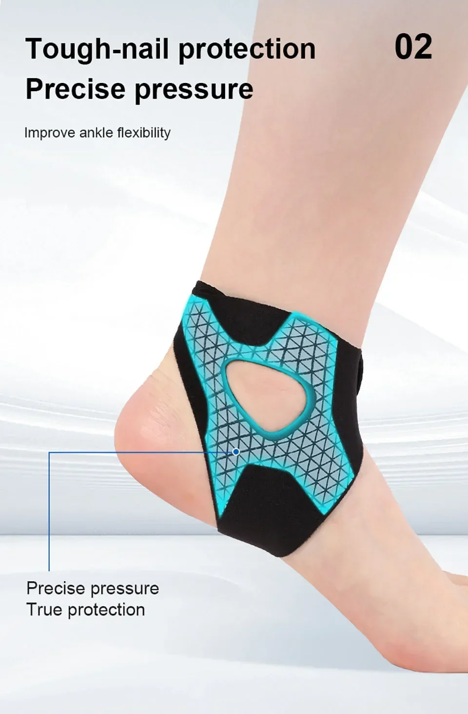 1–10 Stück S/M/L dünner Knöchelstützgurt, verstellbare Fersenverriegelung, atmungsaktiver Sportschutz zur Vermeidung von Verstauchungen, Gelenkstabilität – Detail 4